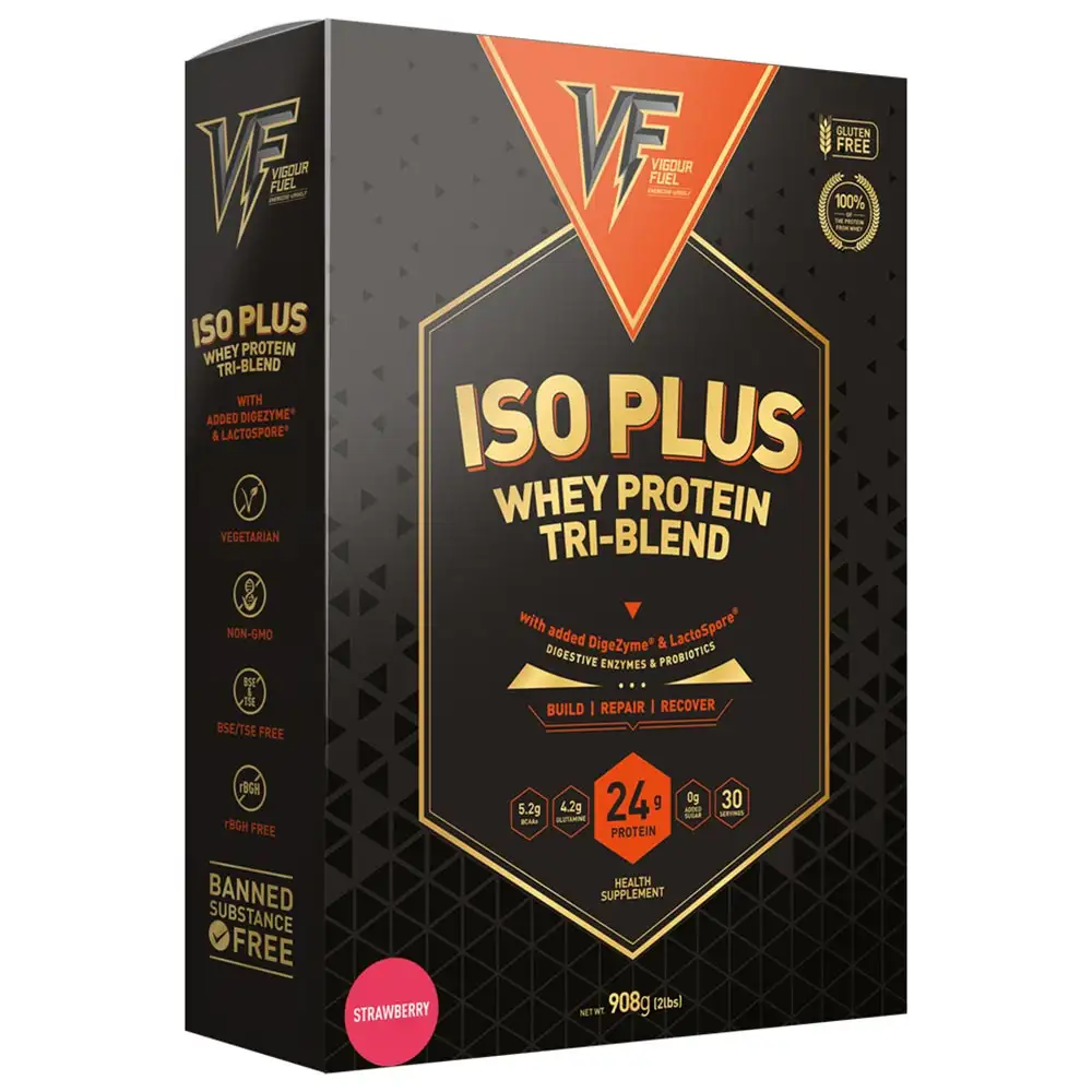 Vigour Fuel Iso Plus Whey Protein Tri Blend,  2 lb  Strawberry