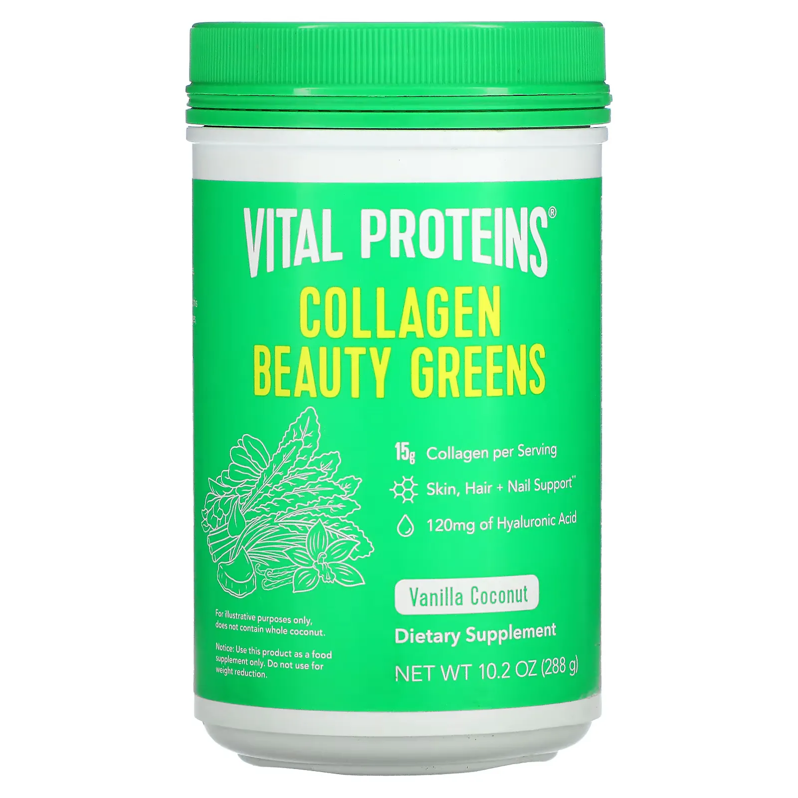 Collagen Beauty Greens, Vanilla Coconut, 10.2 oz (288 g)