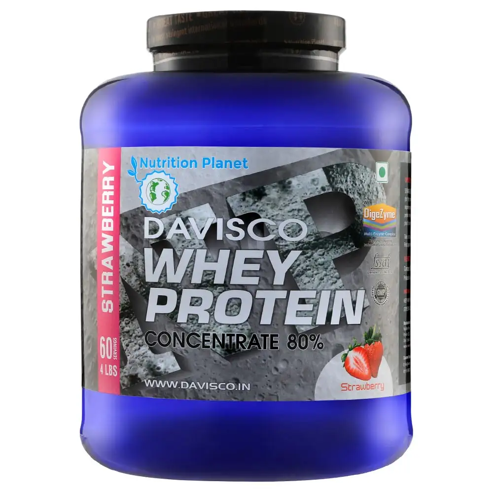 Nutrition Planet Davisco Whey Protein with Added DigeZyme,  4 lb  Strawberry