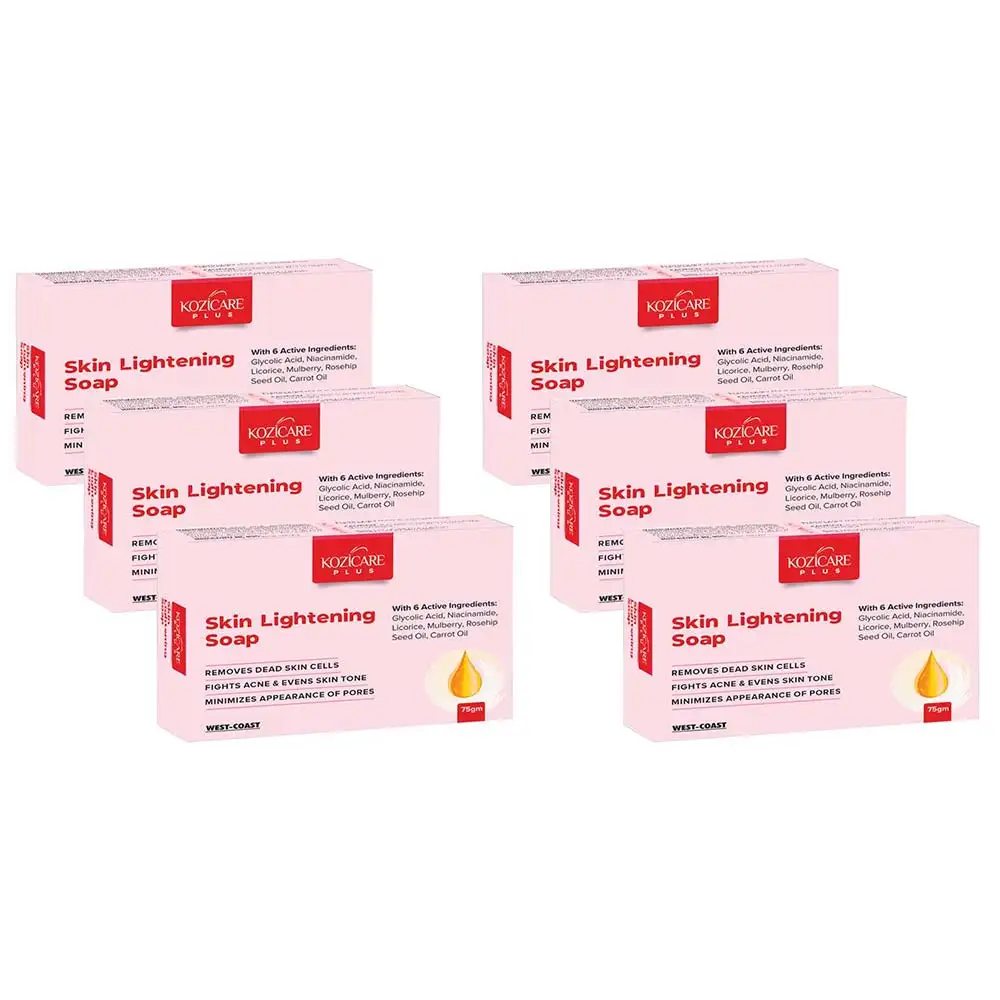 Kozicare Plus Skin Lightening Soap (Pack of 6),  75 g  For All Skin Type