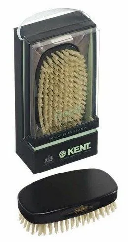 Kent MN1B Rectangular Ebonywood White Pure Bristle Luxury Military Brush