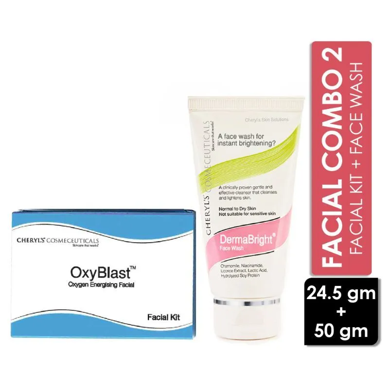 Cheryl's Cosmeceuticals OxyBlast 7 Step Facial Kit + DermaBright Face Wash Combo