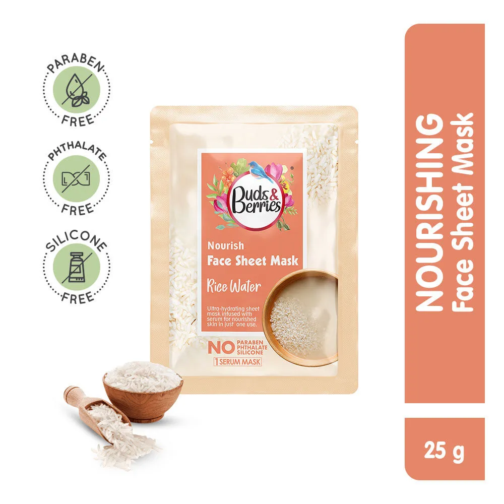 Buds & Berries Rice Water Nourish Face Sheet Mask