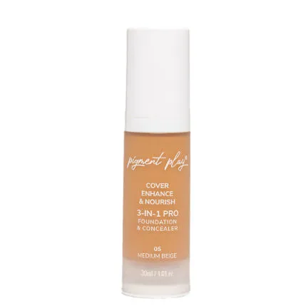 Pigment Play 3-in-1 Cover + Enhance + Nourish Foundation & Concealer - 05 Medium Beige