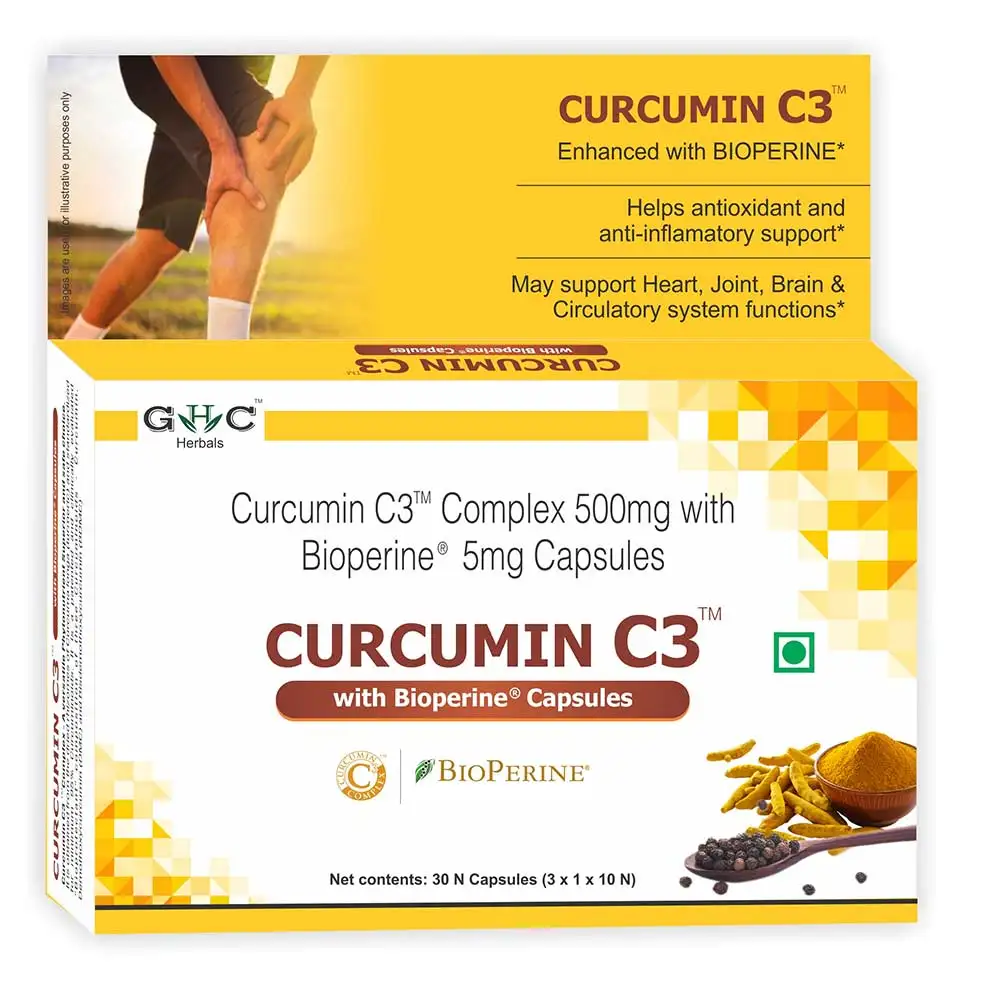 GHC Curcumin C3 Complex 500mg with Bioperine 5mg,  30 capsules