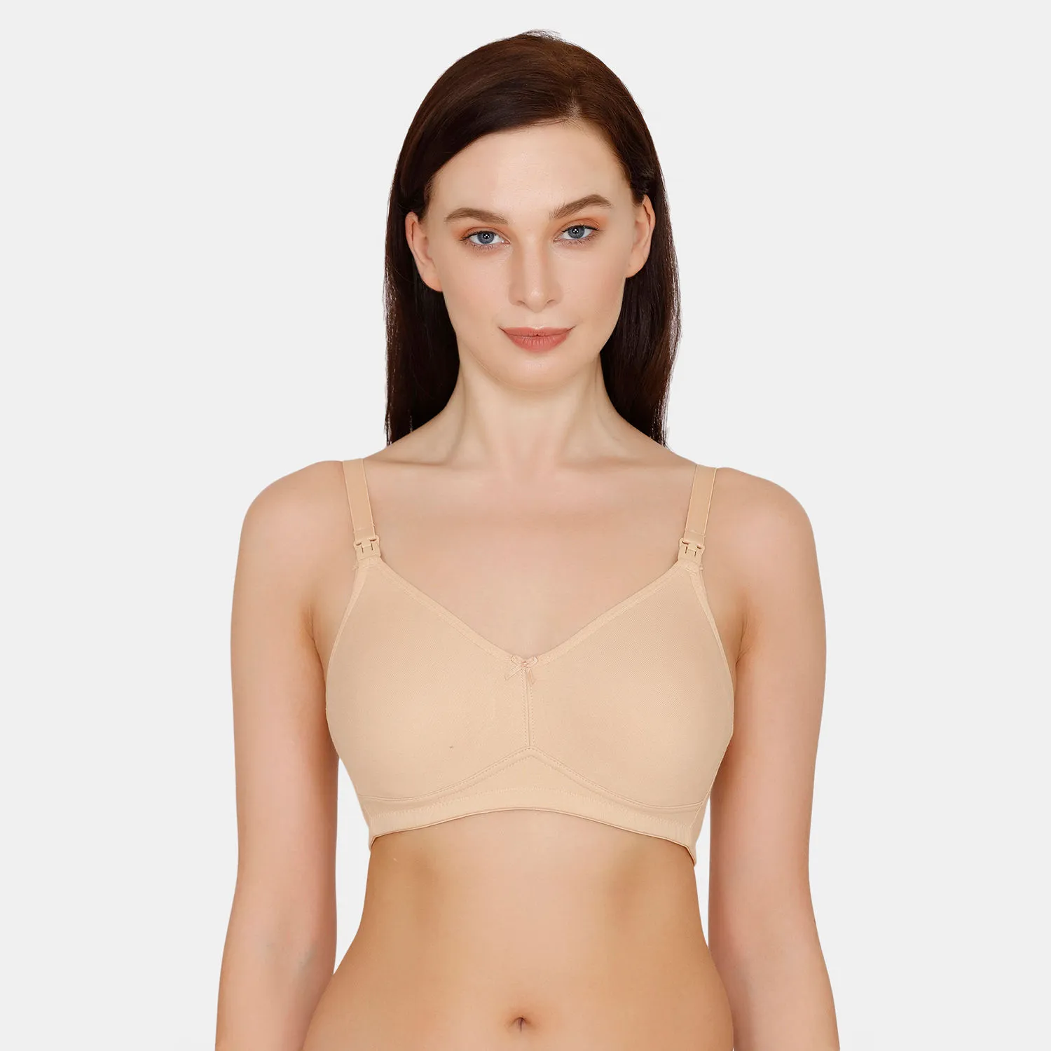 Zivame Curvy Layer Non-wired Full Coverage Maternity Supper Support Bra-toasted Almond - Nude