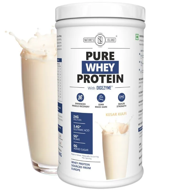 Nature's Island 100% Pure Whey Protein With Digezyme - Kesar Kulfi