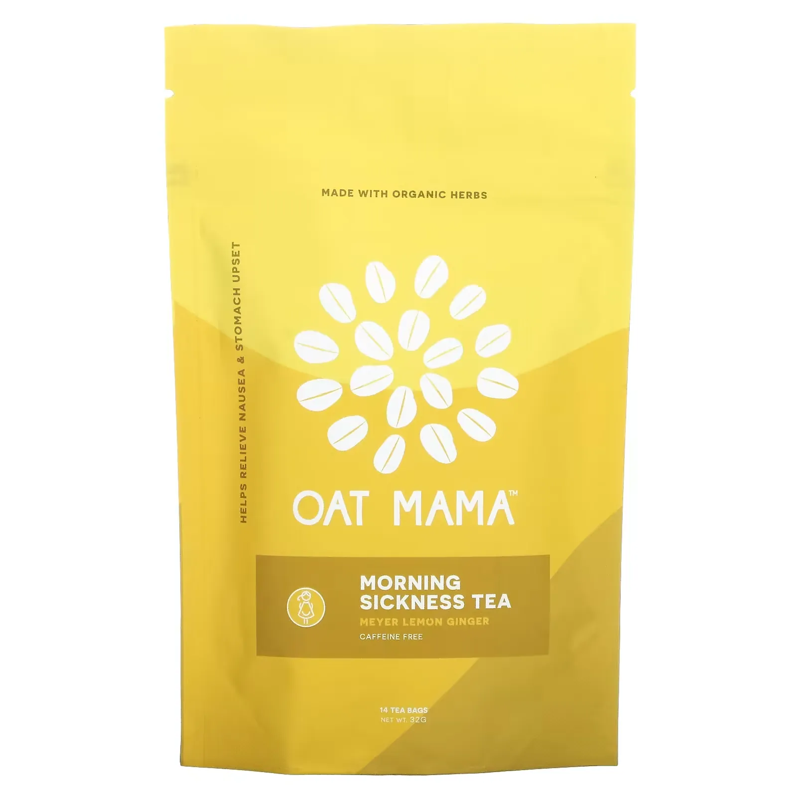 Morning Sickness Tea, Meyer Lemon Ginger, Caffeine Free, 14 Tea Bags, 32 g