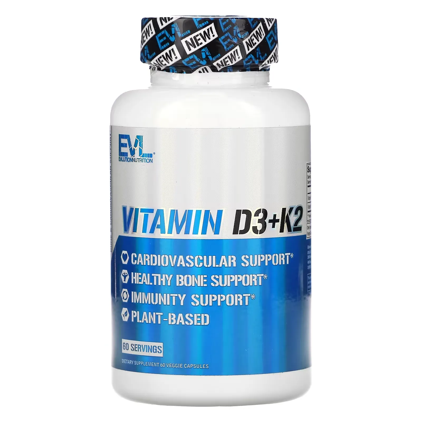 Vitamin D3+K2, 60 Veggie Capsules