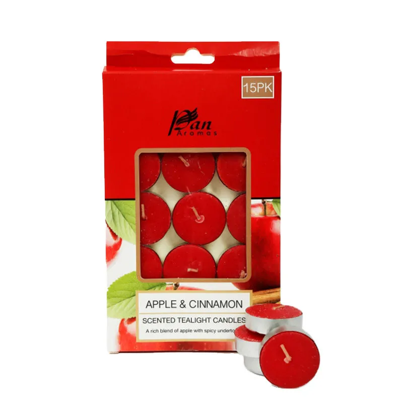 Pan Aromas Apple & Cinnamon Scented Tealight Candles