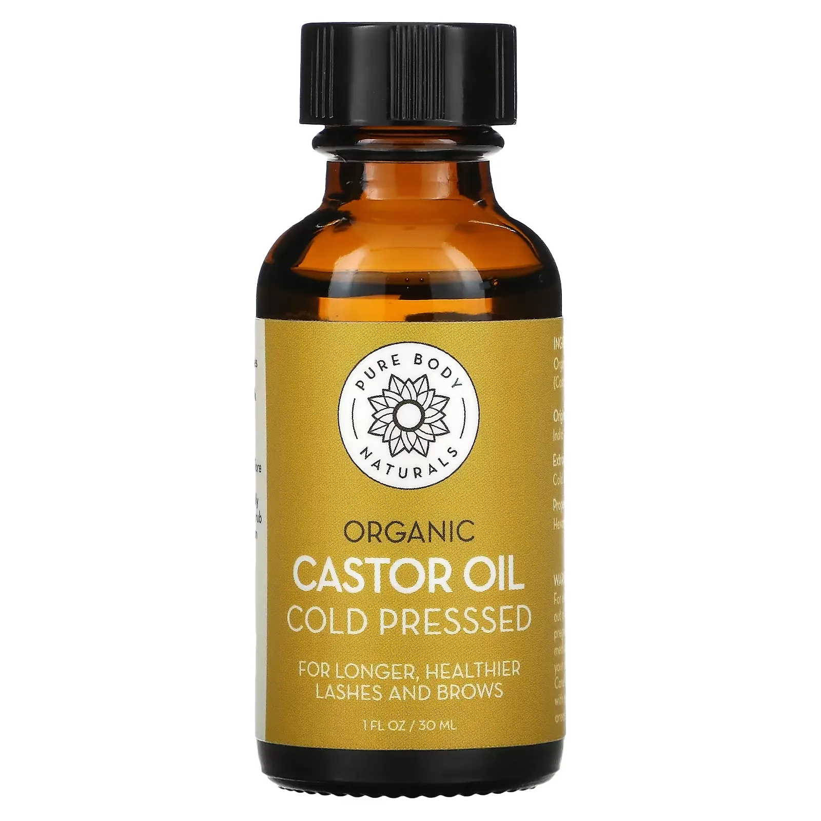 Organic Cold Pressed Castor Oil Kit, 1 fl oz (30 ml)