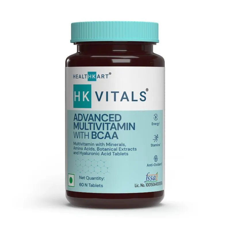 HealthKart Hk Vitals Advanced Multivitamin With Bcaa, Minerals, Hyaluronic Acid, And Antioxidants