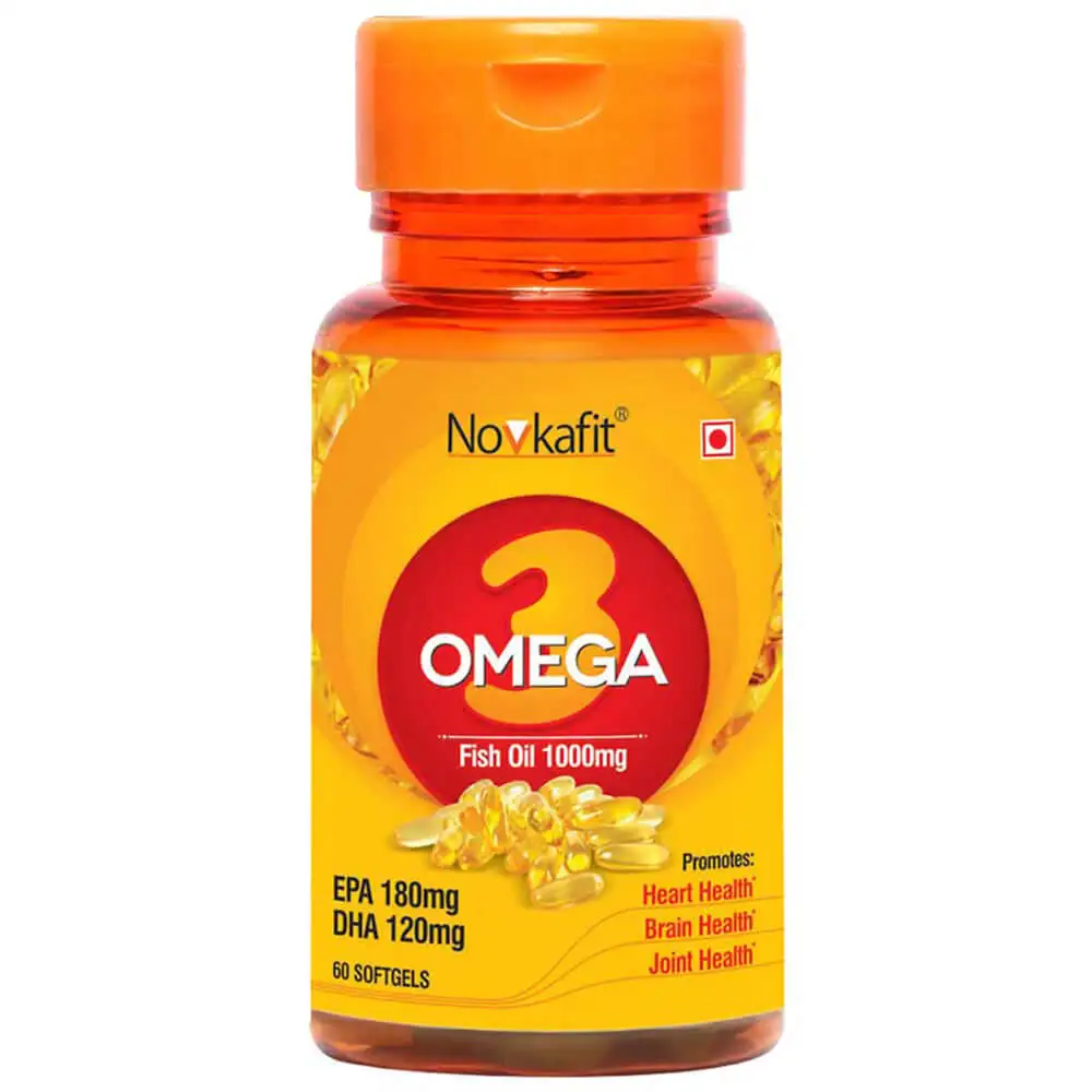 Novkafit Omega 3 Fish Oil 1000 mg,  60 softgels