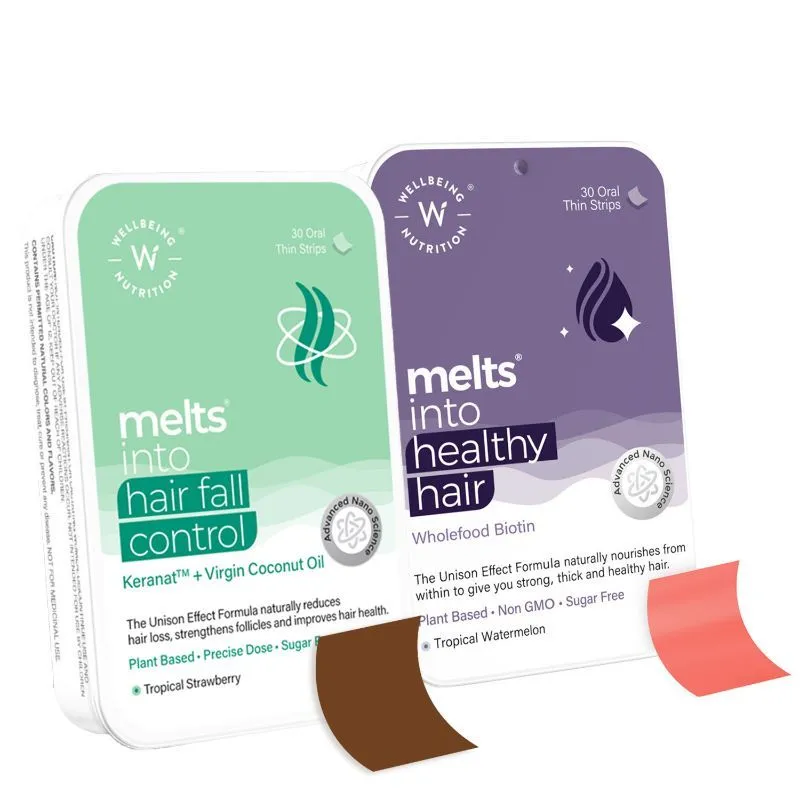 Wellbeing Nutrition Melts Healthy Hair & Hairfall Control Complete Hair Care Combo