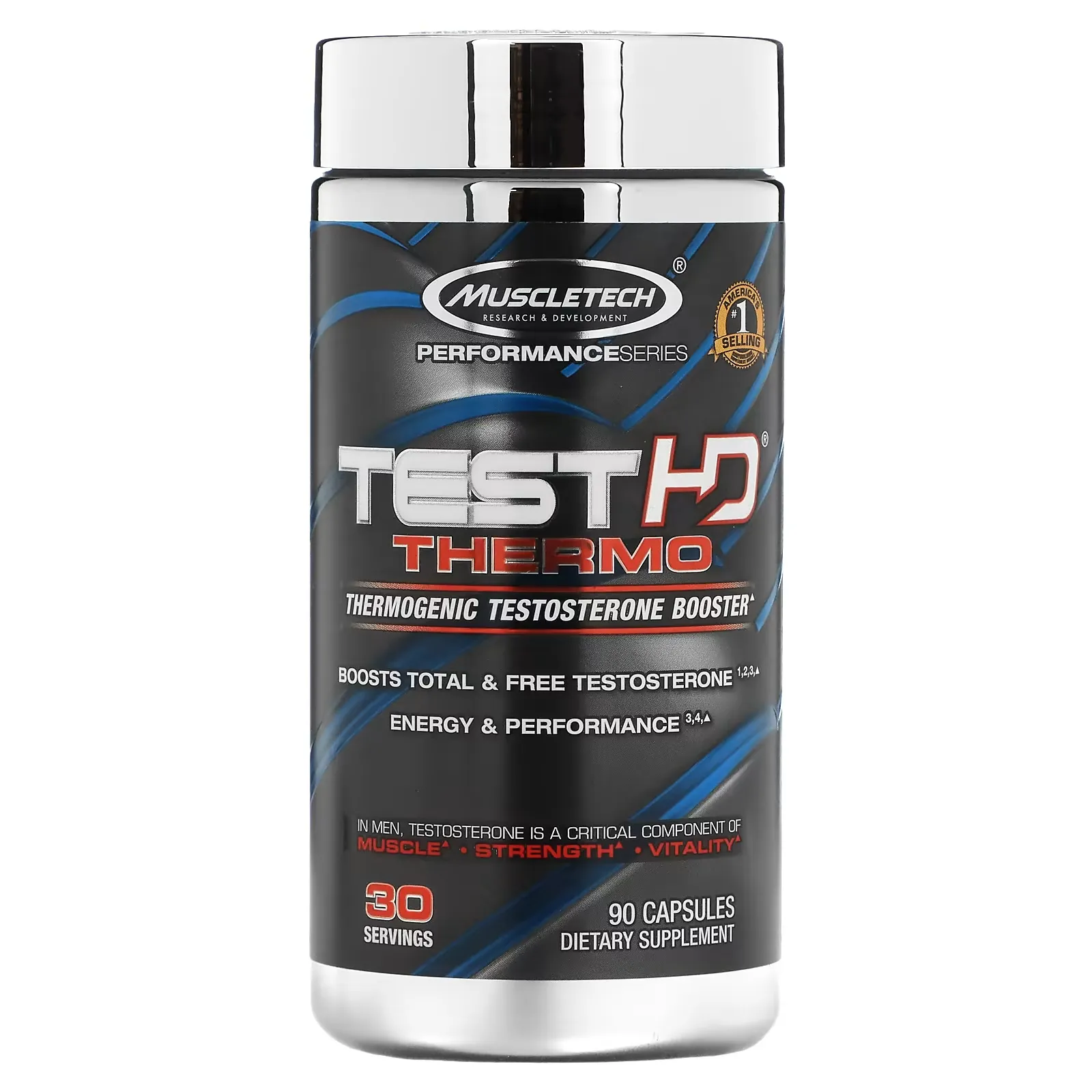 Performance Series, Test HD Thermo, Thermogenic Testosterone Booster, 90 Capsules