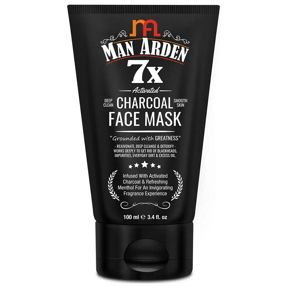 Man Arden 7X Activated Charcoal Face Mask,  100 ml  Infused with Vitamin C & Menthol