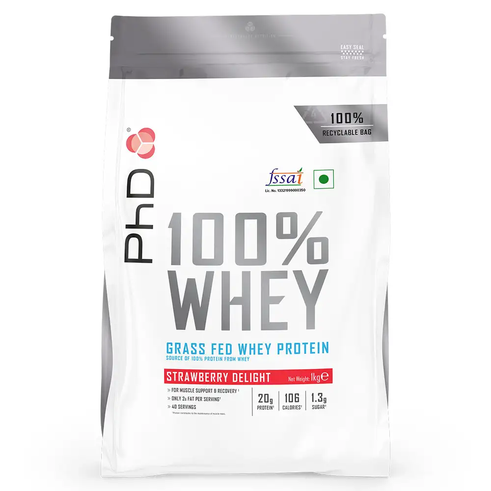 PhD 100% Whey Powder,  2.2 lb  Strawberry Delight