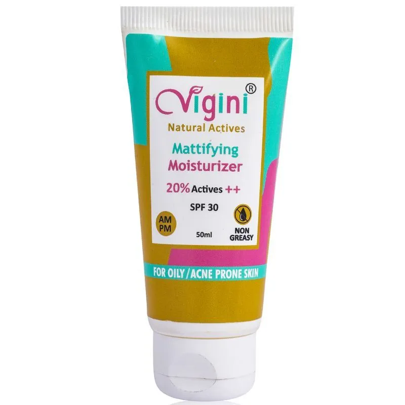 Vigini Anti Acne Oil Free Mattifying Moisturizer Face Cream Pimples Oily Prone Skin Hyaluronic Acid