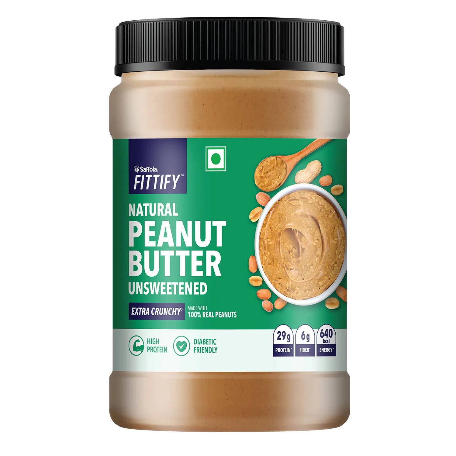 Saffola FITTIFY Natural Peanut Butter Unsweetened Extra Crunchy