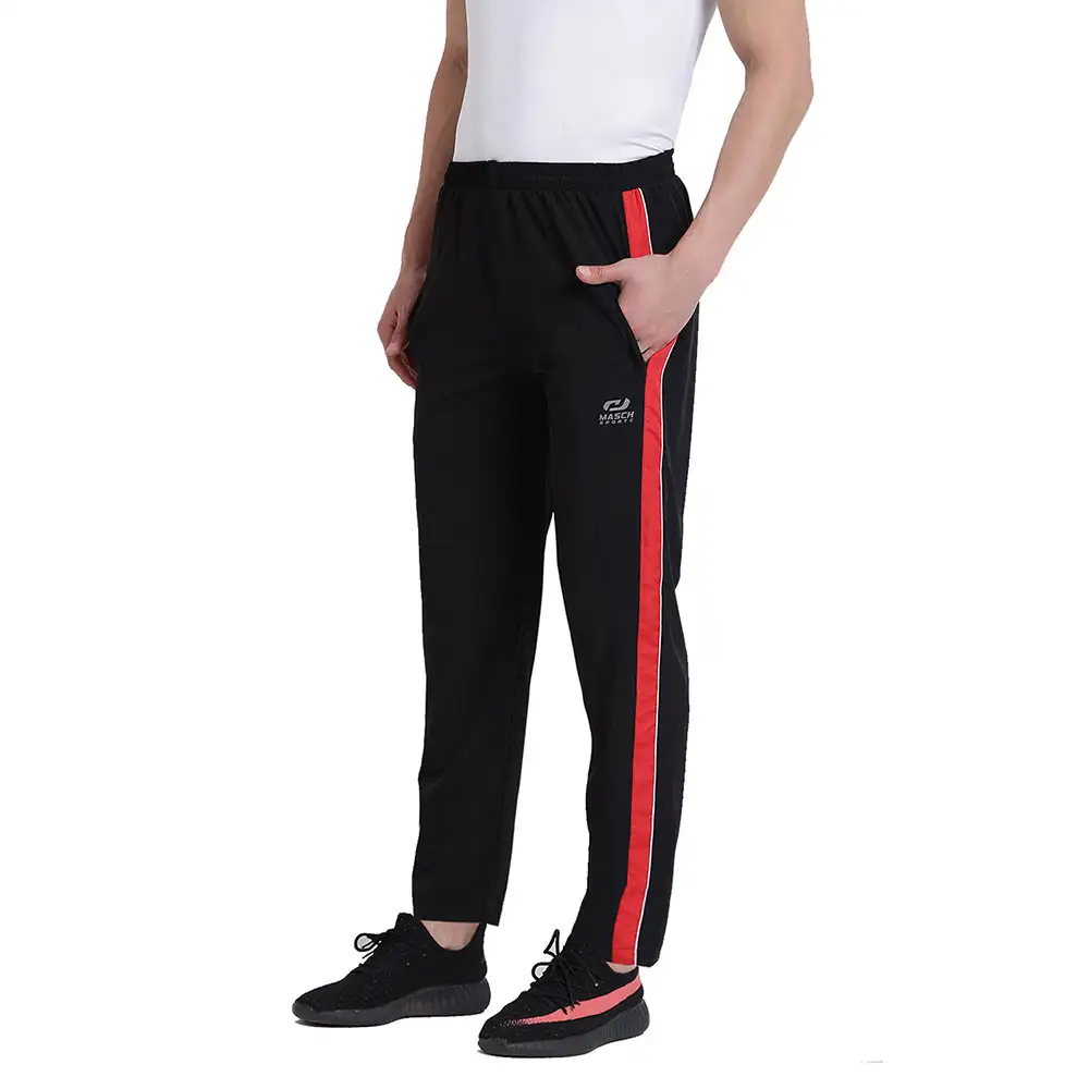 Masch Sports Mens Regular Fit Polyester Track Pants (MSTP 1218 CS SPPIP BRW),  Black  Small