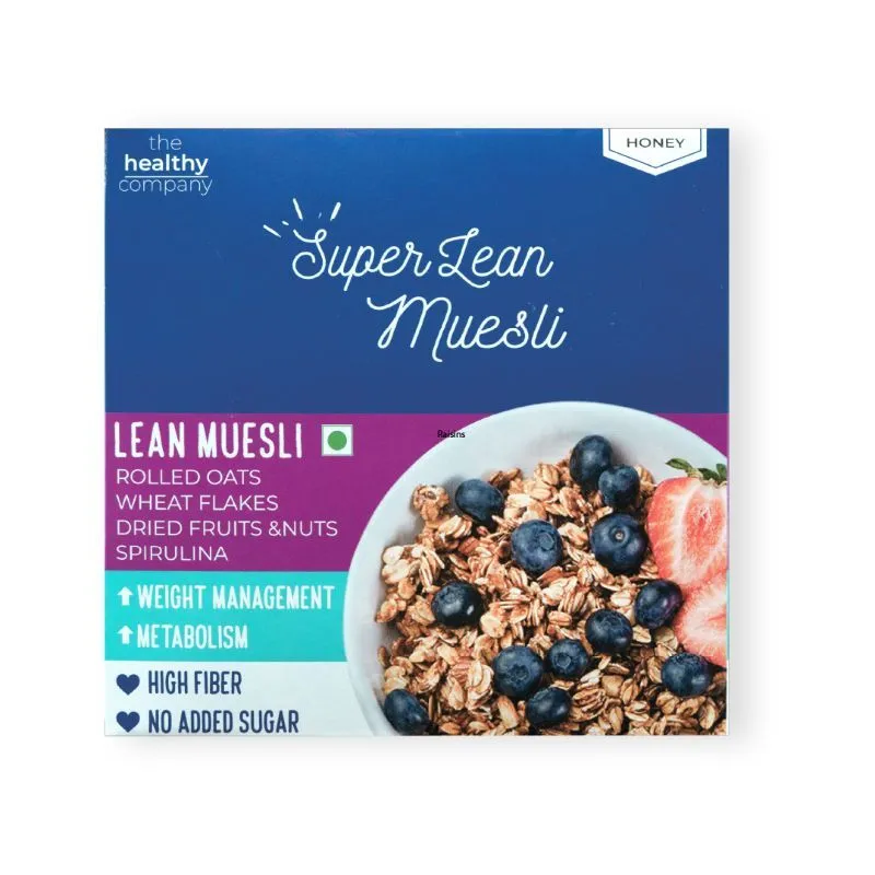 The Healthy Company Weight Loss Super Lean Muesli with Superfood Spirulina, Oats and Dried fruits