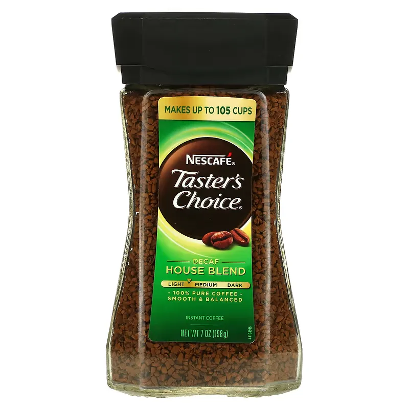 Taster's Choice, Instant Coffee, House Blend, Light/Medium Roast, Decaf, 7 oz (198 g)