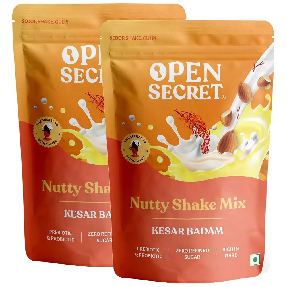 Open Secret Nutty Shake Mix,  0.49 lb  Kesar Badam Pack of 2