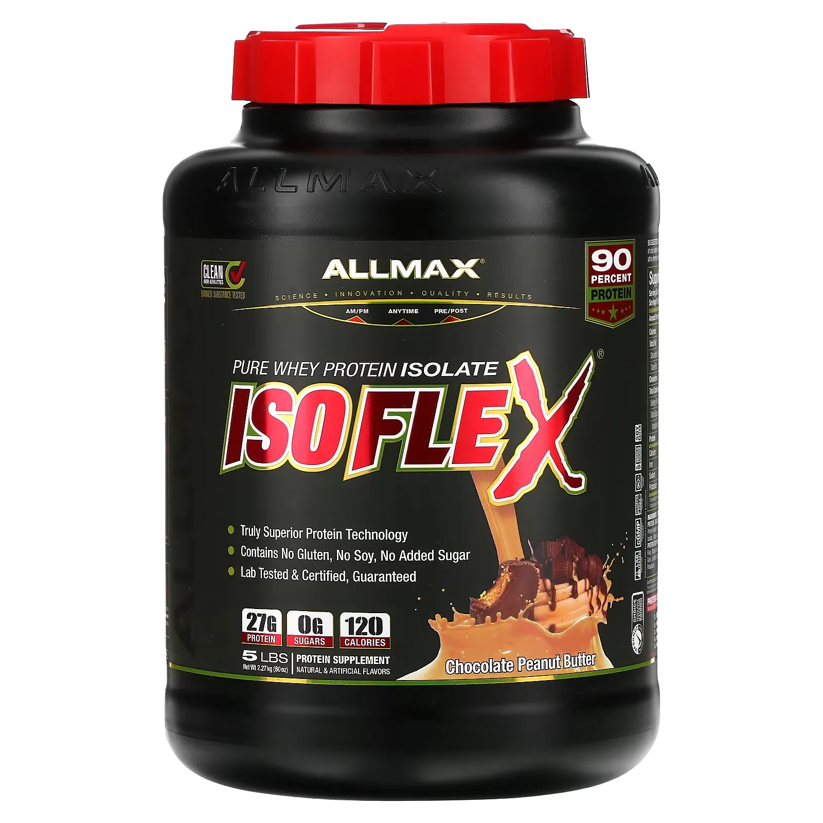 Isoflex, Pure Whey Protein Isolate, Chocolate Peanut Butter, 5 lbs (2.27 kg)