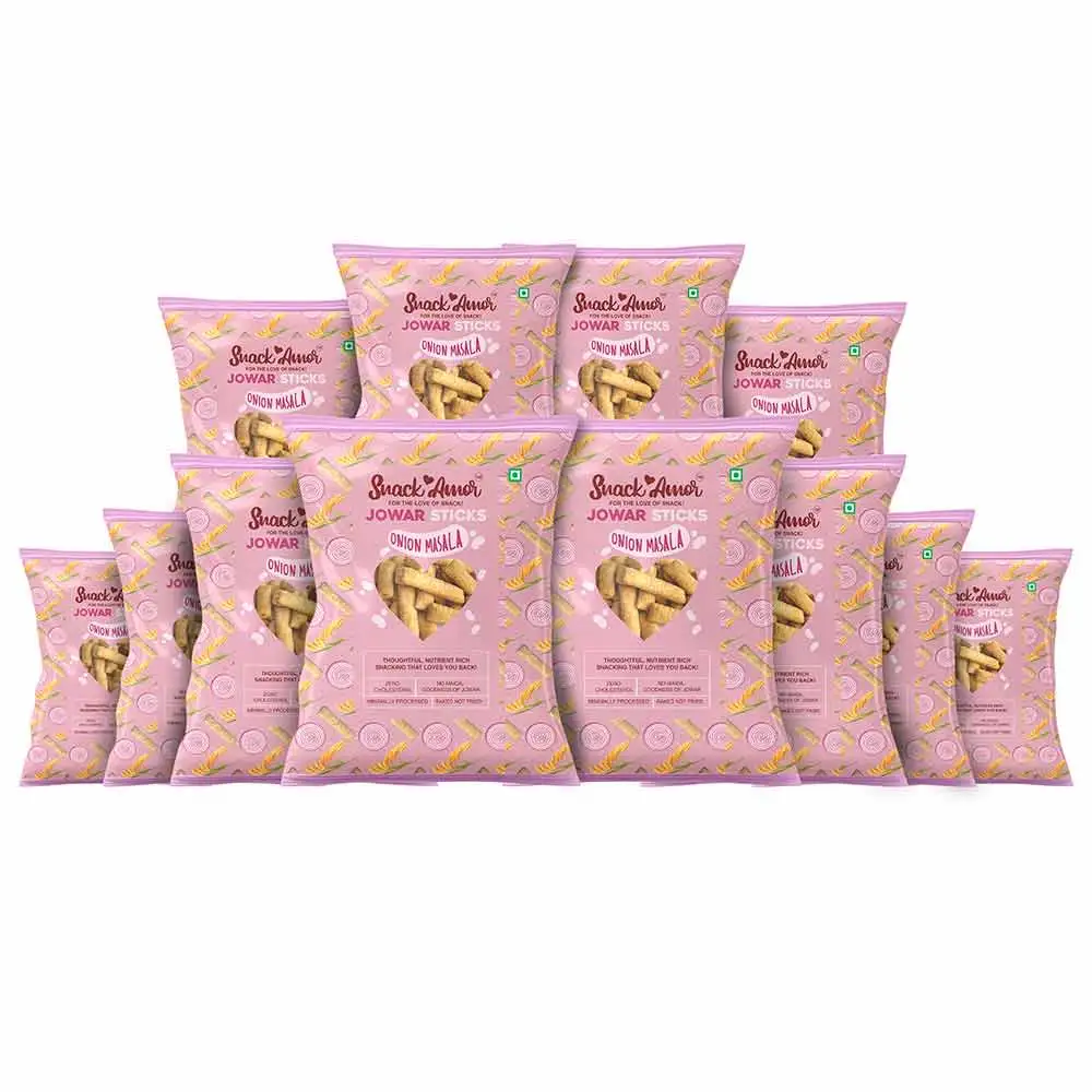 SnackAmor Jowar Sticks,  Onion Masala (Pack of 12)  25 g