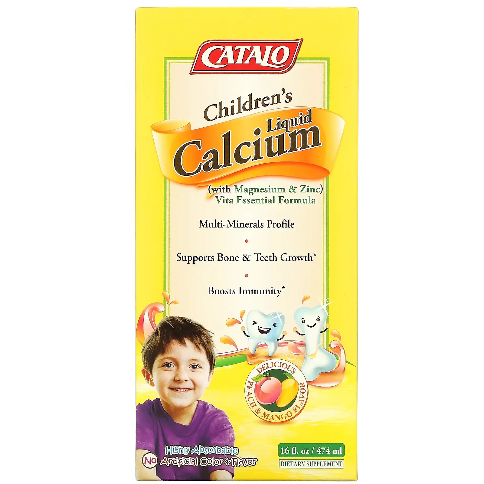 Children's Liquid Calcium with Magnesium & Zinc, Peach and Mango, 16 fl oz (474 ml)