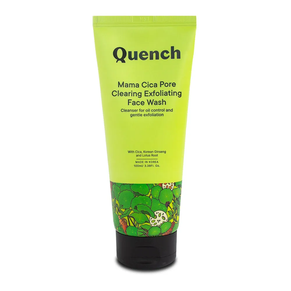 Quench Mama Cica Pore Clearing Exfoliating Face Wash, Deep Cleanses And Exfoliates Skin