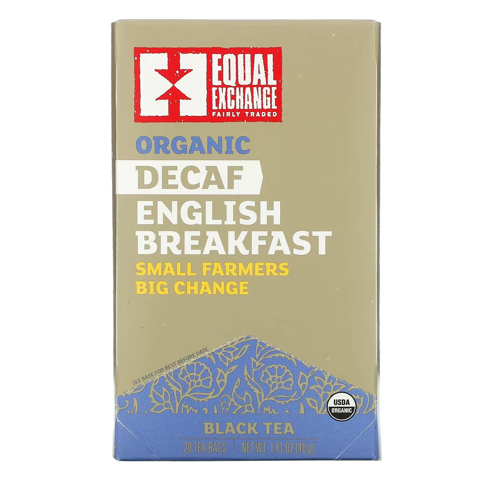 Organic Decaf English Breakfast, Black Tea, 20 Tea Bags, 1.41 oz (40 g)