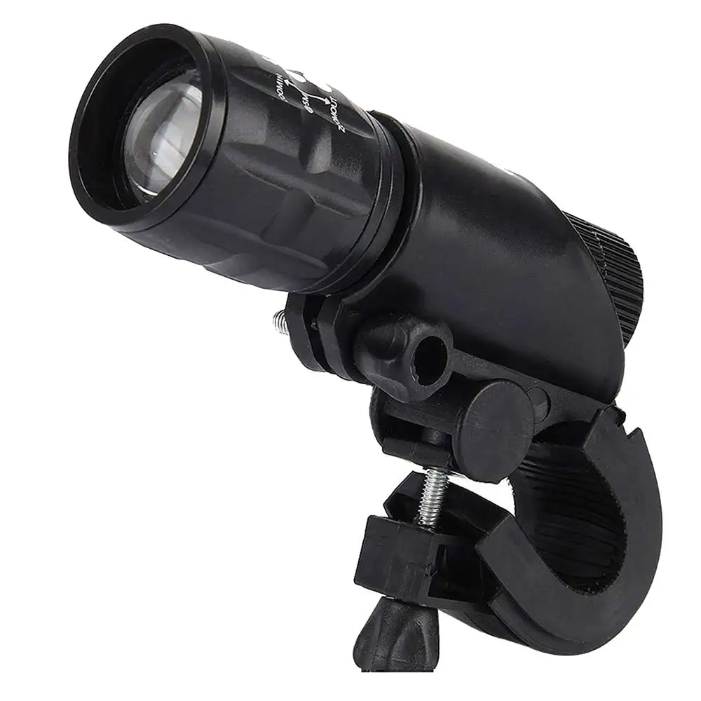 Strauss Bicycle Zoom LED Torch with Mount Holder,  Black