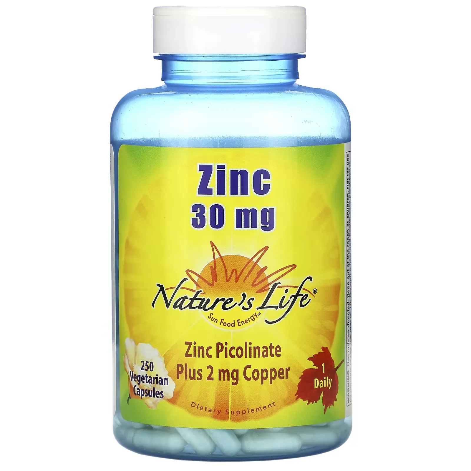 Zinc, 30 mg, 250 Vegetarian Capsules