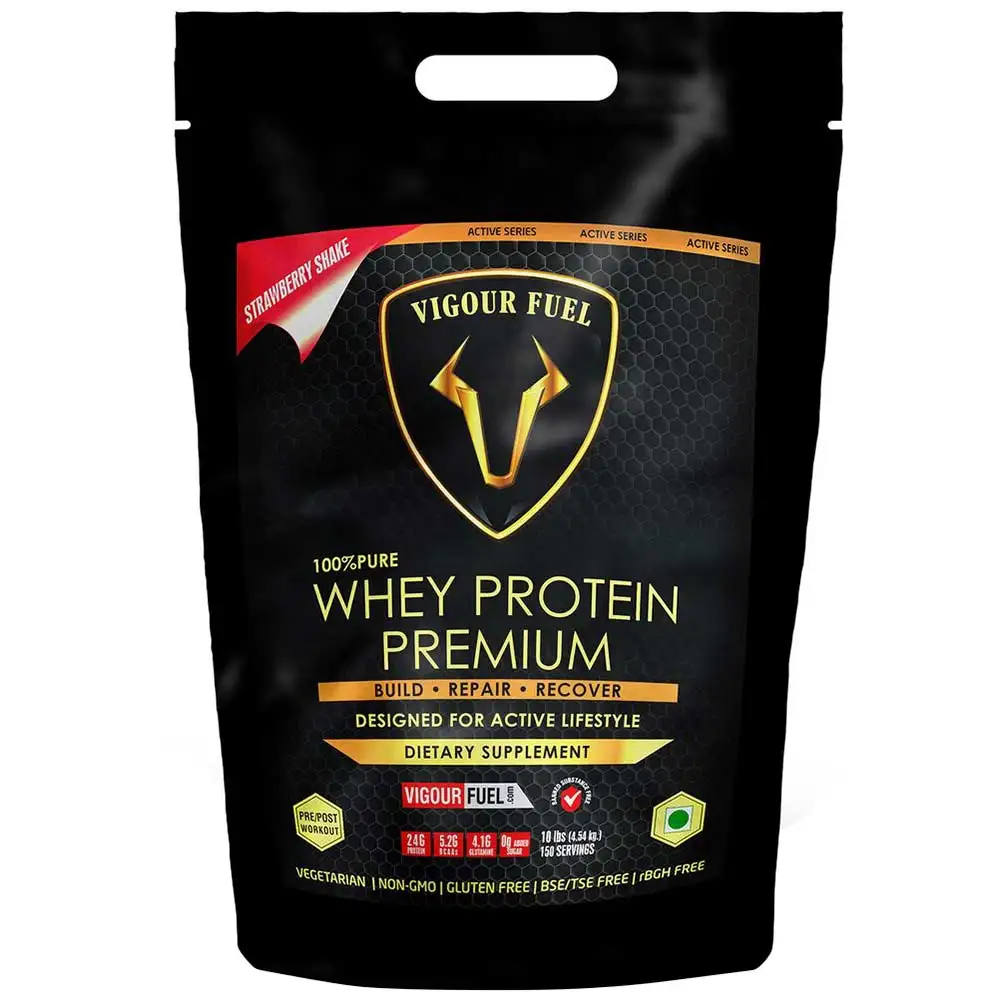 Vigour Fuel 100% Whey Protein Premium,  10 lb  Strawberry Shake