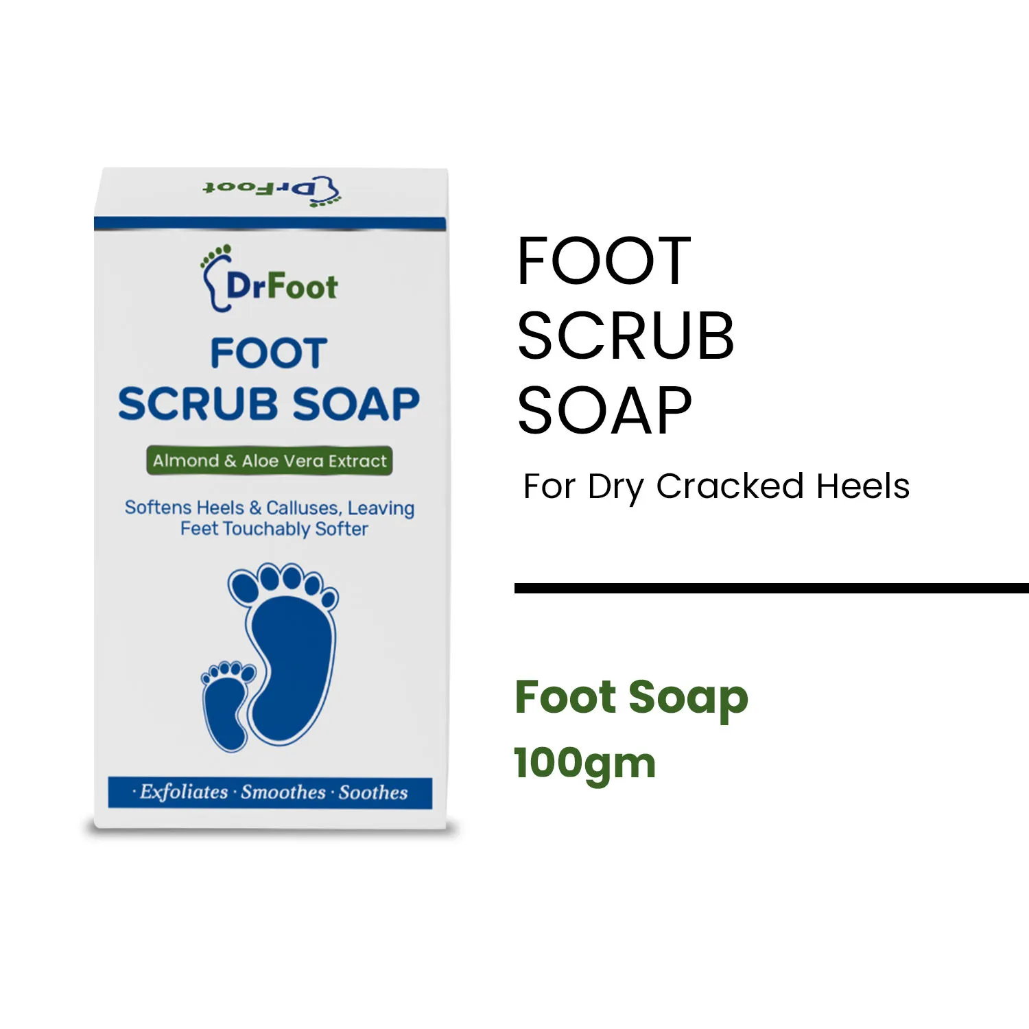 Dr.Foot Foot Scrub Soap With Almond & Aloe Vera Extracts - Pack Of 2