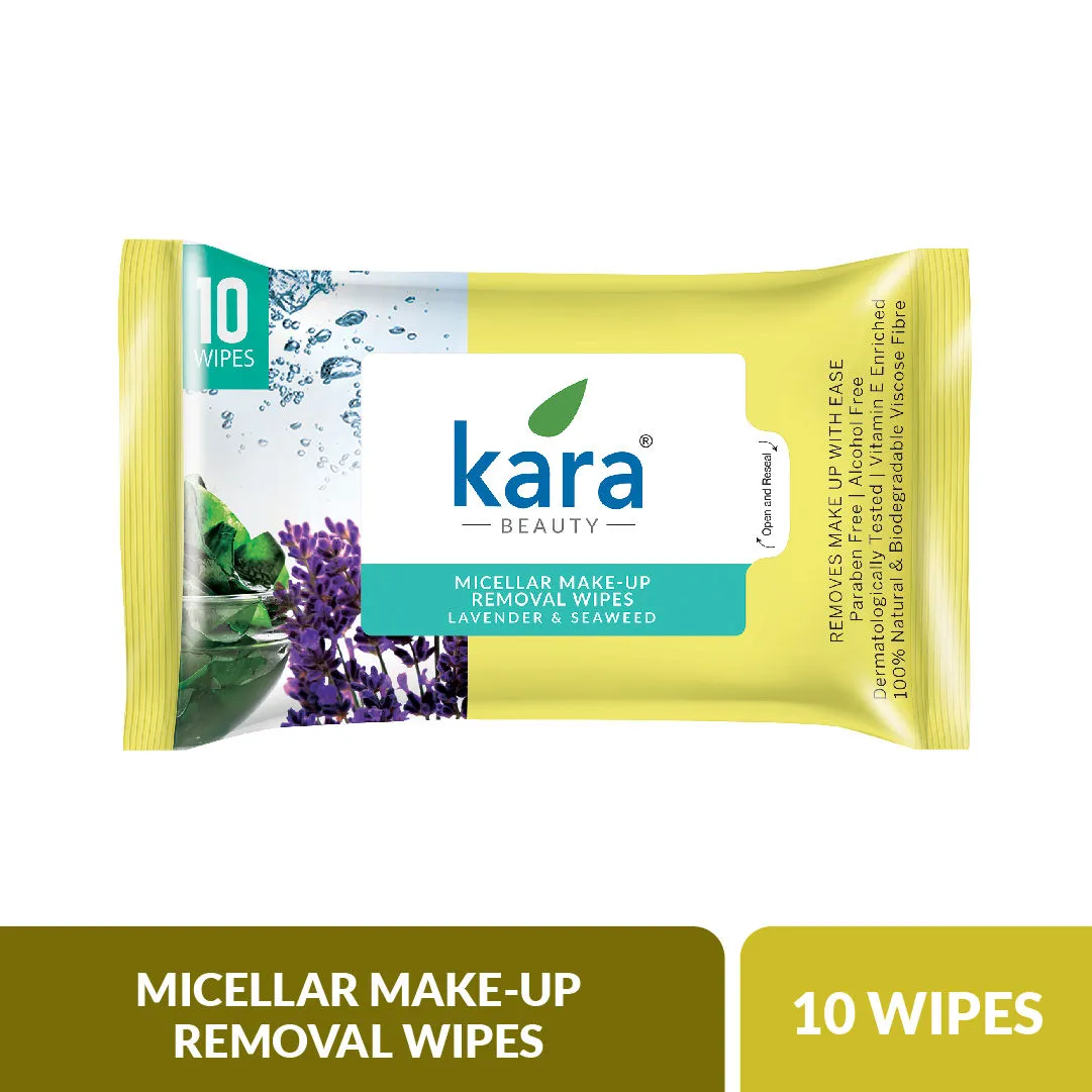 Kara Make-Up Removal Wipes With Seaweed & Lavender - 10 Wipes