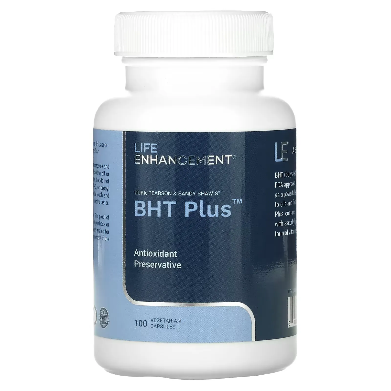 Durk Pearson & Sandy Shaw's BHT Plus, 100 Vegetable Capsules