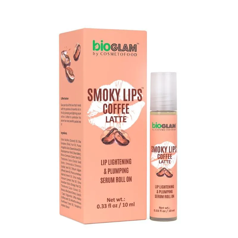 Cosmetofood Bioglam Smoky Lips Coffee latte Lip Lightening & Plumping Serum Roll-On For Plump Lips