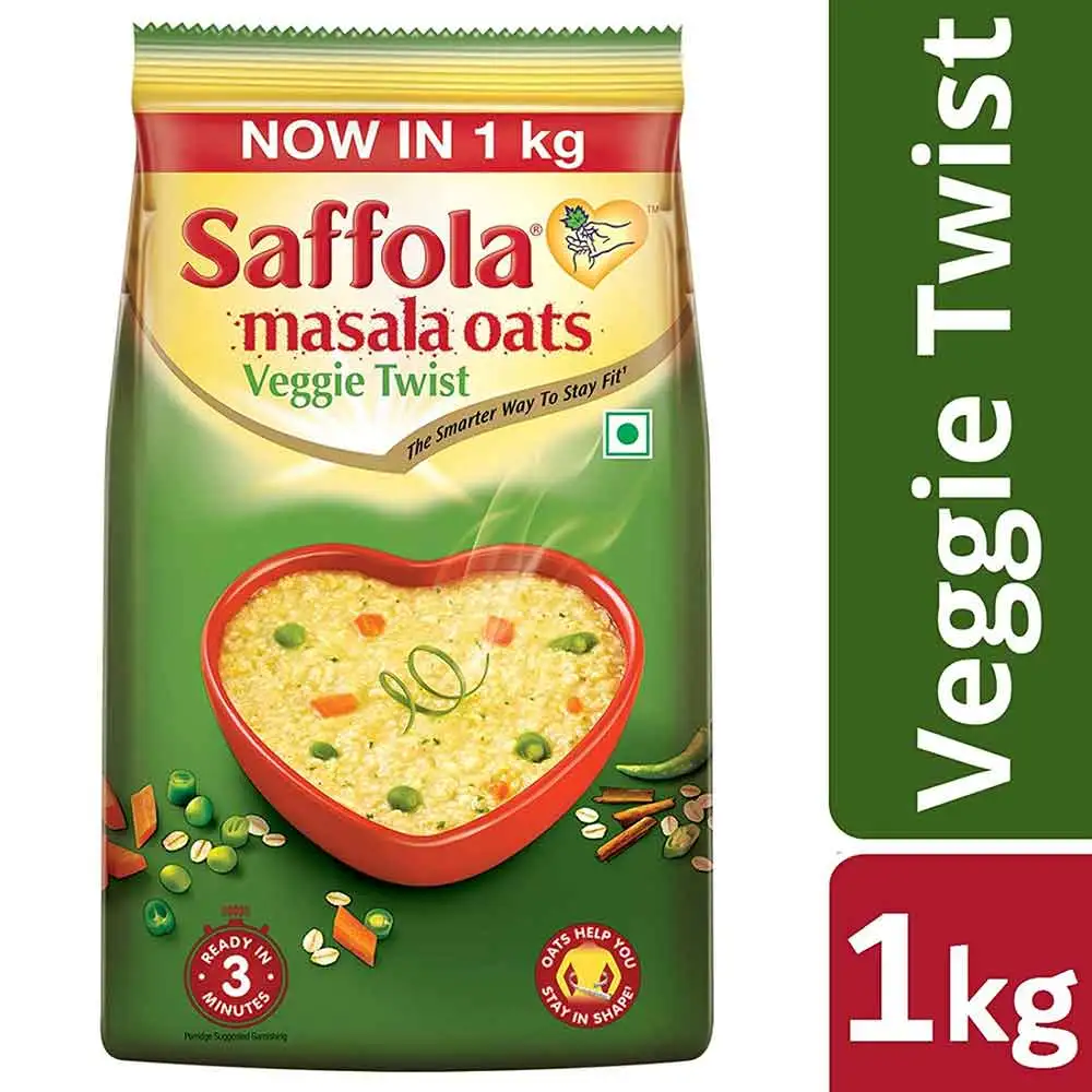 Saffola Masala Oats,  1 kg  Veggie Twist