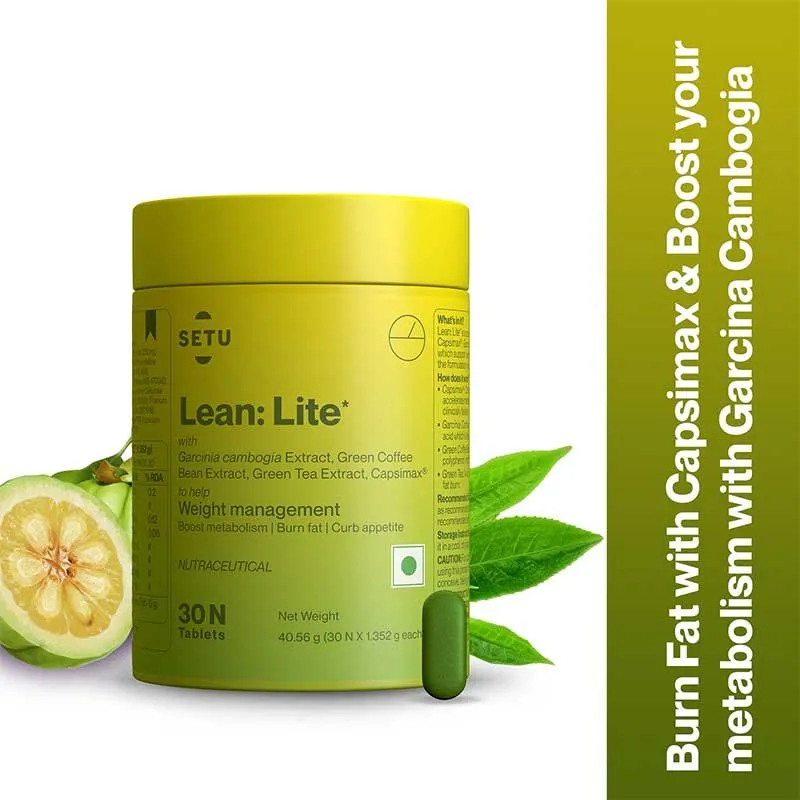 Setu Lean Lite for Healthy Metabolism with Garcinia Cambogia ,Green Coffee Bean & Green Tea extracts