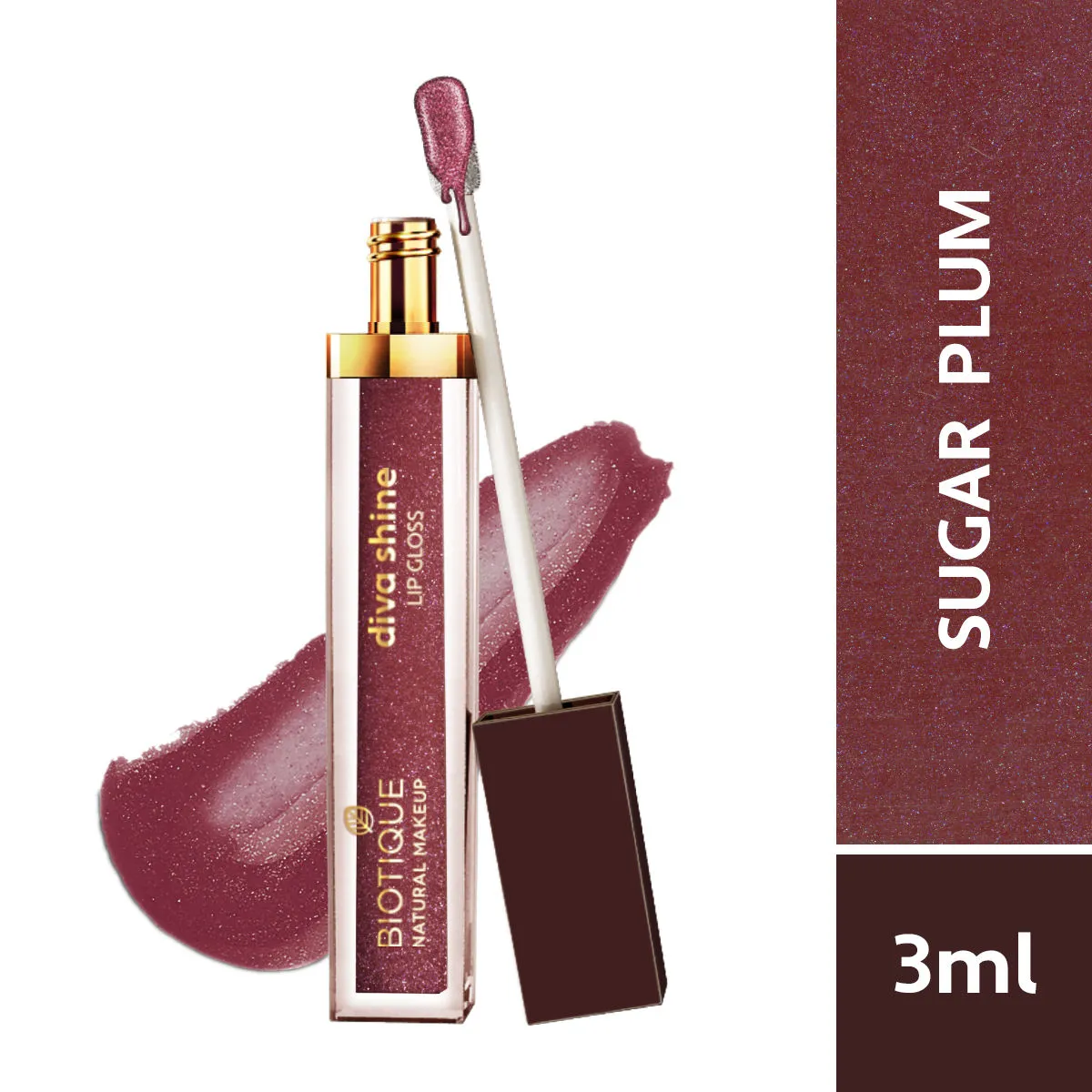 Biotique Natural Makeup Diva Shine Lip Gloss - Sugar Plum