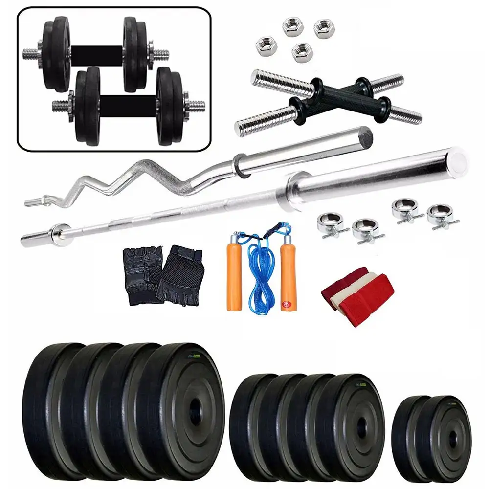 Body Maxx BM PVC 20 Kg Combo 14 Home Gym And Fitness Kit 4 Rods