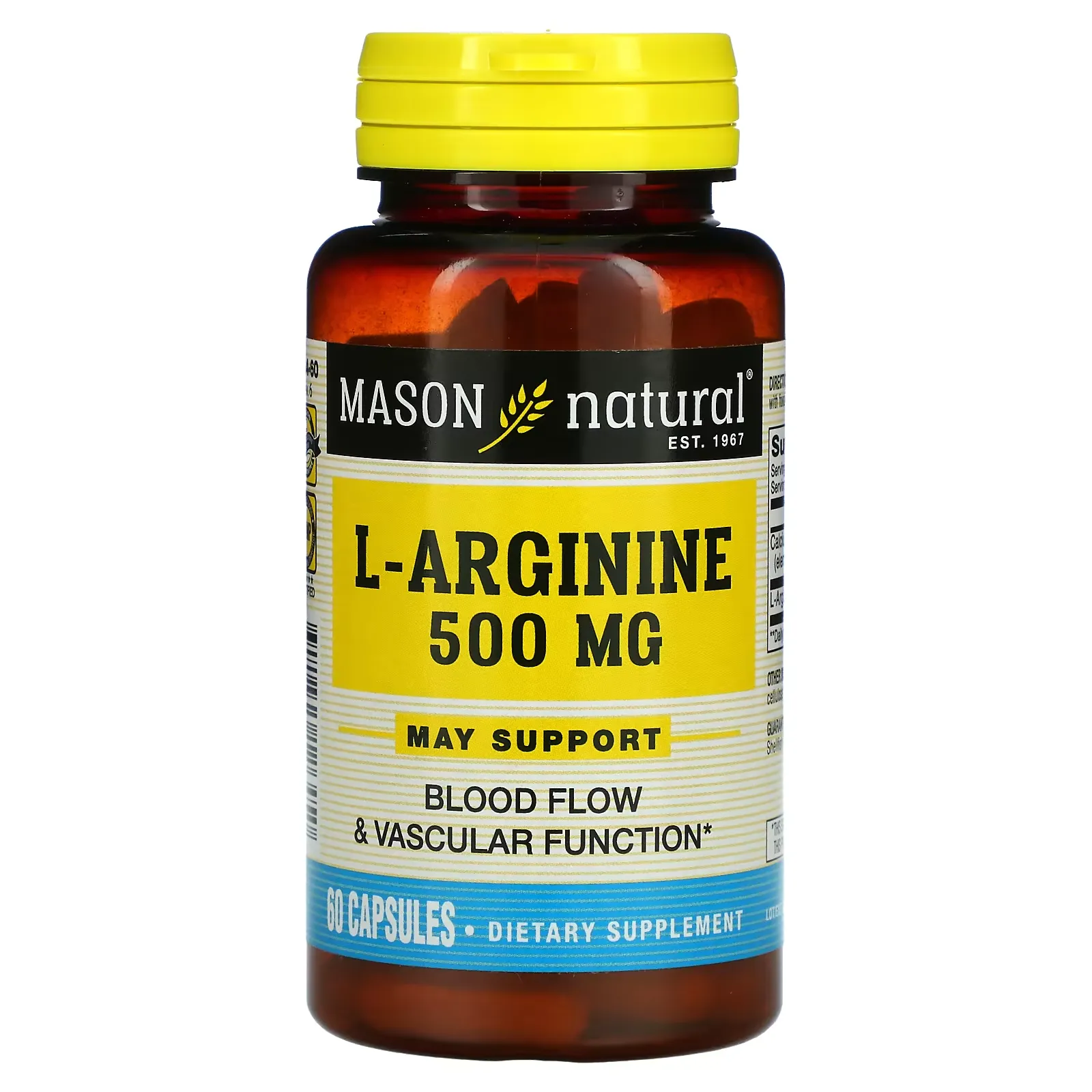 L-Arginine, 500 mg, 60 Capsules