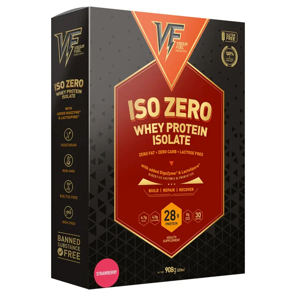 Vigour Fuel Iso Zero Whey Protein Isolate,  2 lb  Strawberry