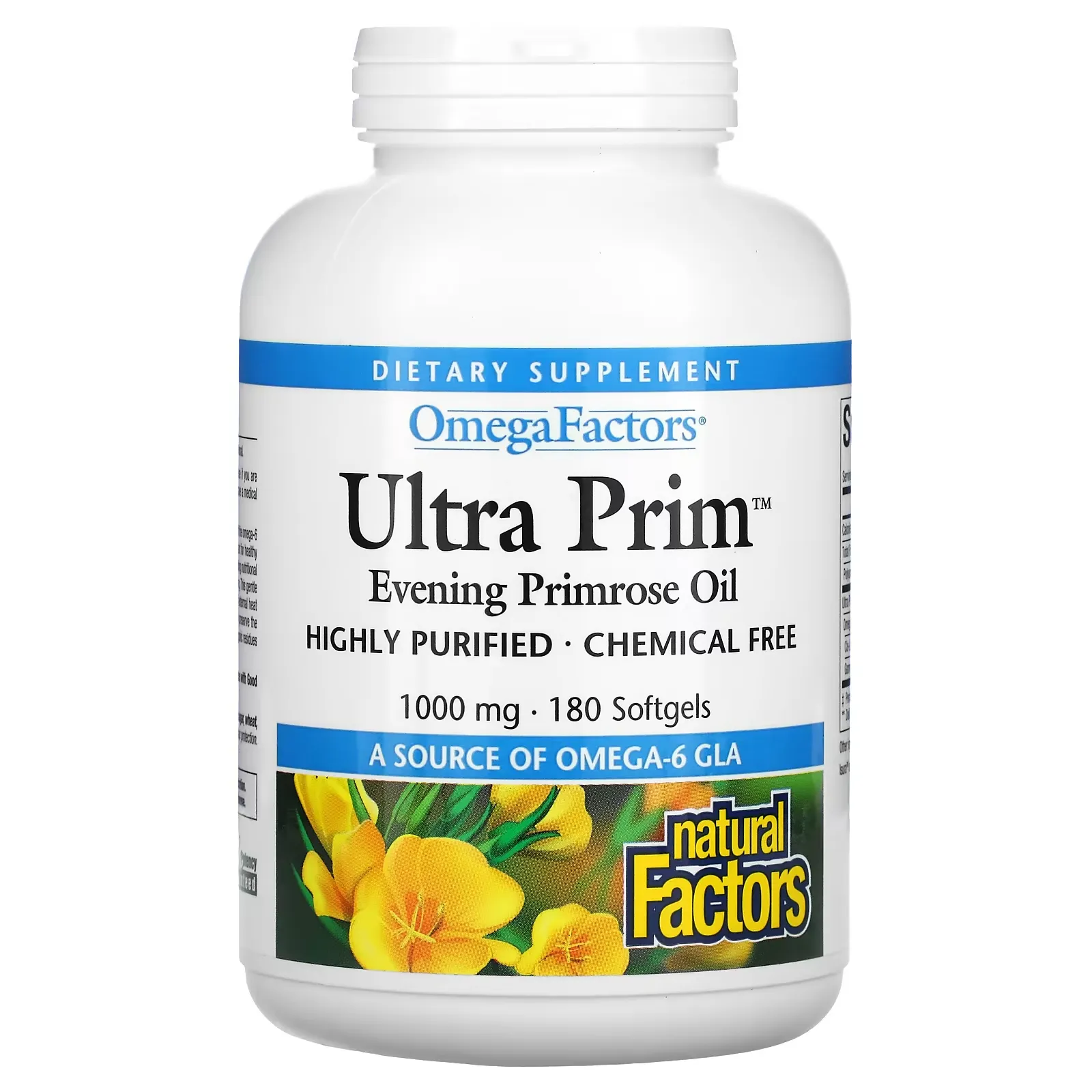 OmegaFactors, Ultra Prim, Evening Primrose Oil, 1000 mg, 180 Softgels