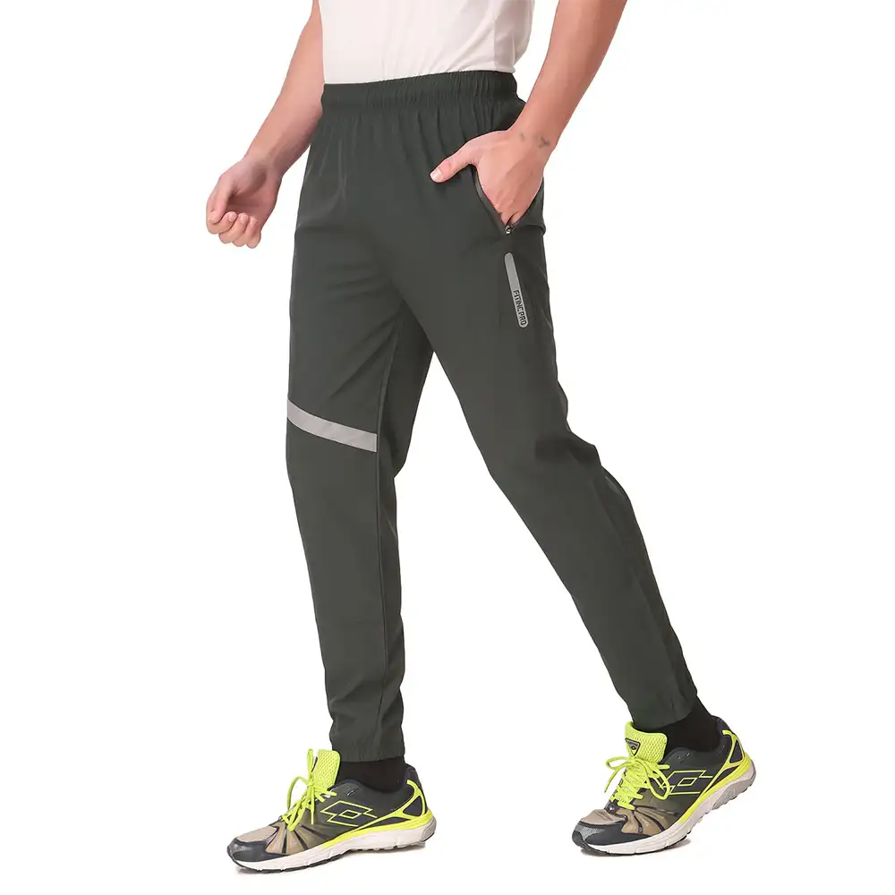 Fitinc NS Polycotton Lycra Jogger with Both Side Zip Pockets,  Grey  Medium