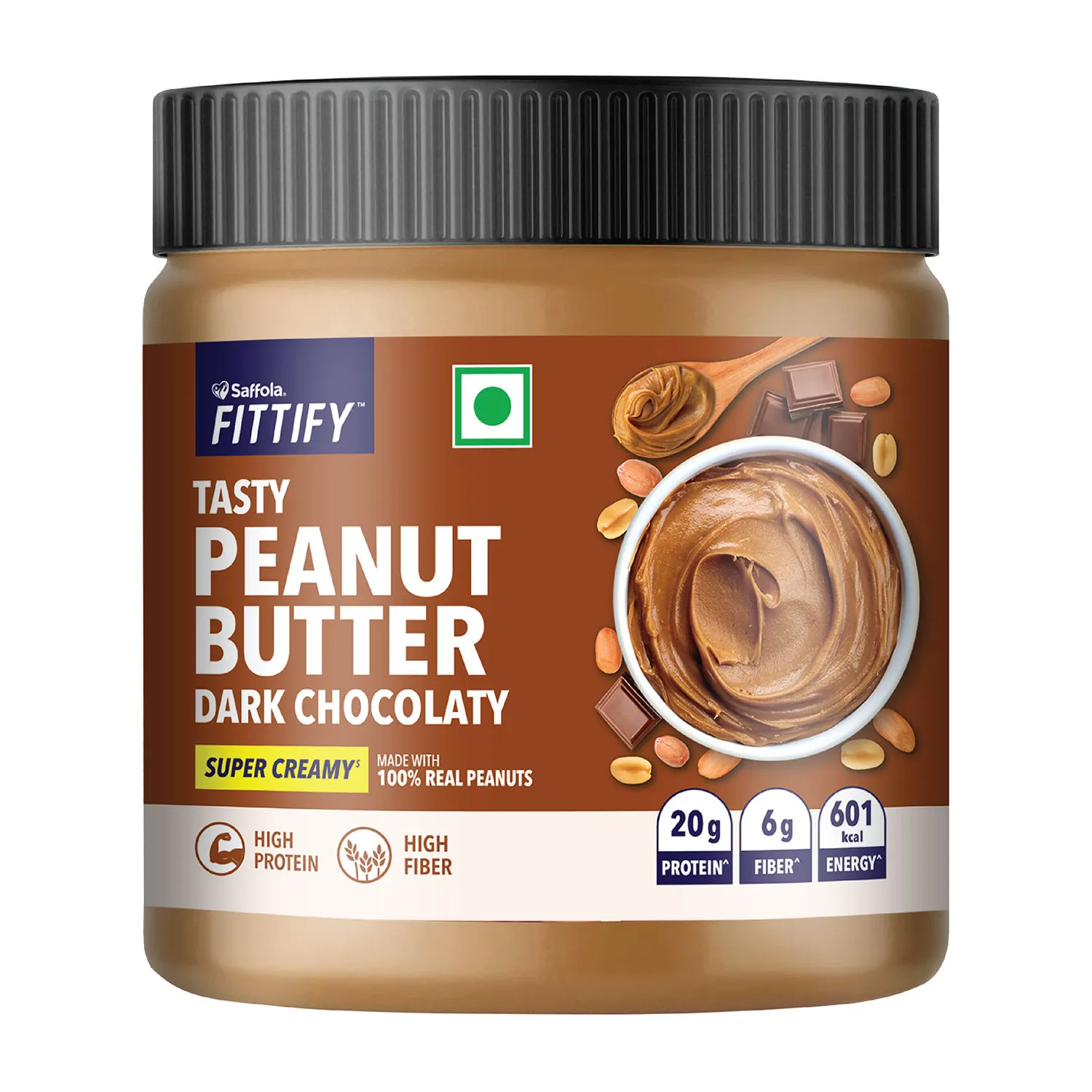 Saffola FITTIFY Tasty Peanut Butter Dark Chocolaty Super Creamy