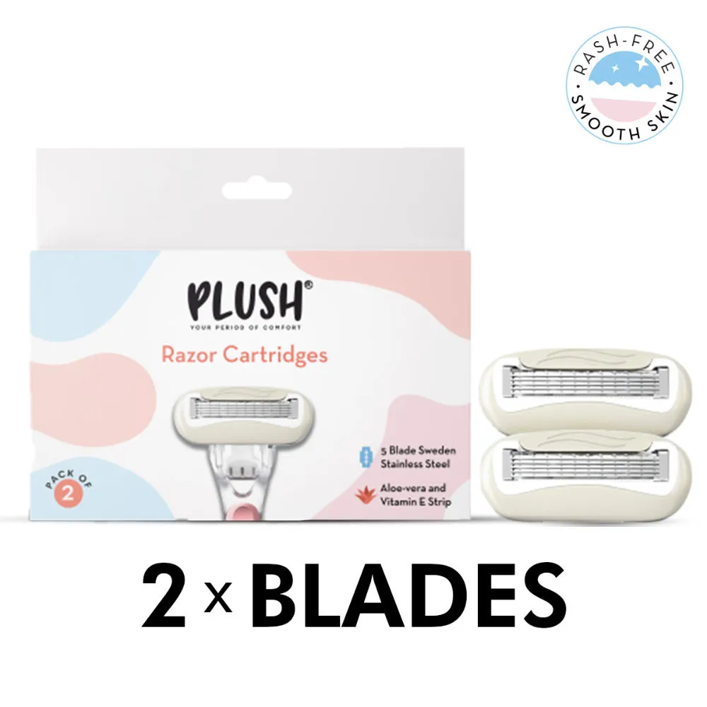 Plush 5 Blade Sweden Stainless Steel Razor Cartridge - Pack of 2