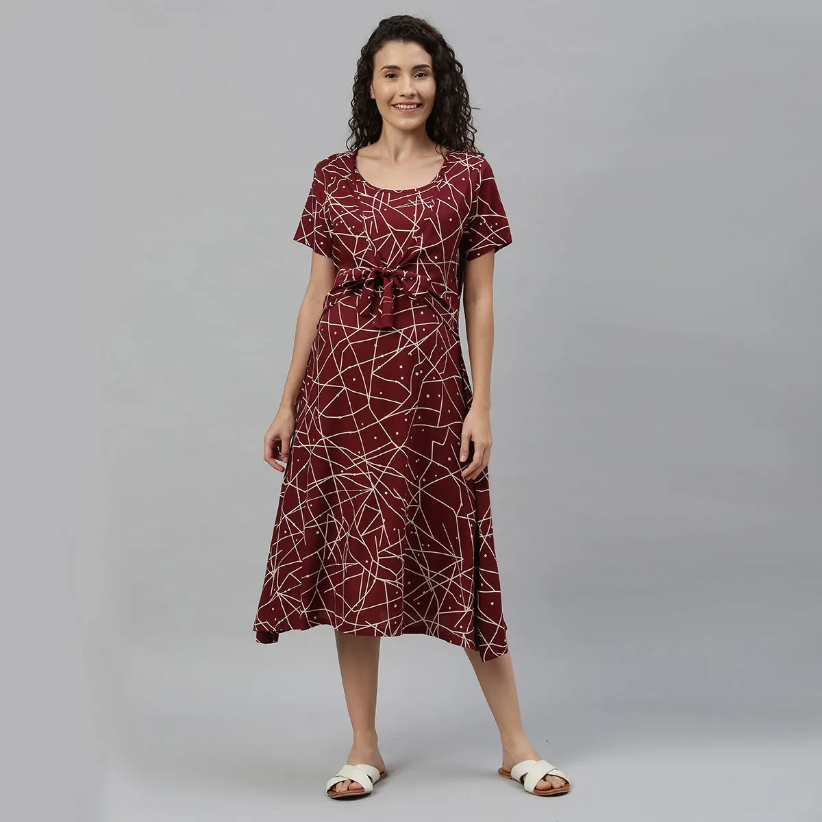 Nejo Maternity Dress - Maroon